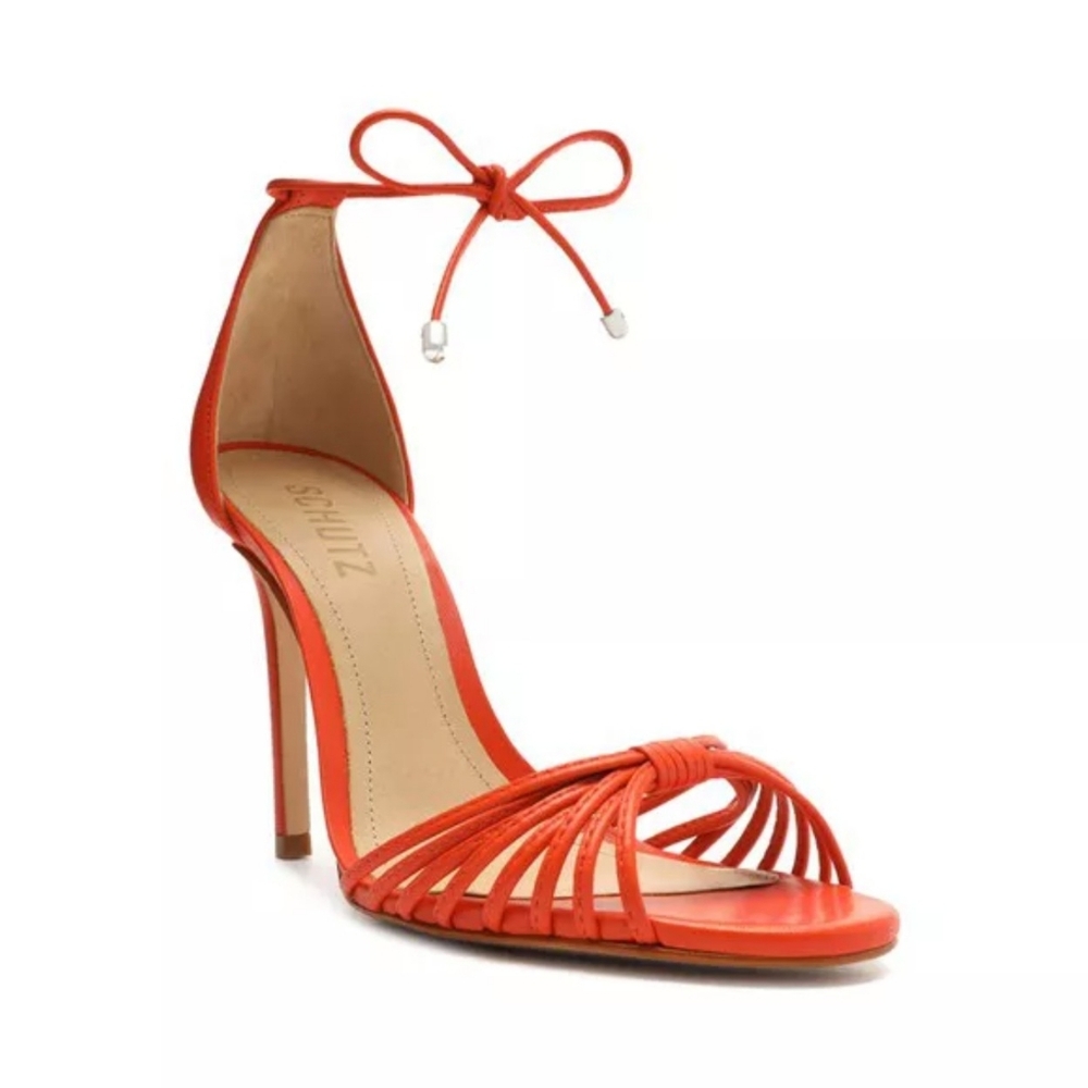 Schutz Orange Ankle Strap Sandals 9.5B